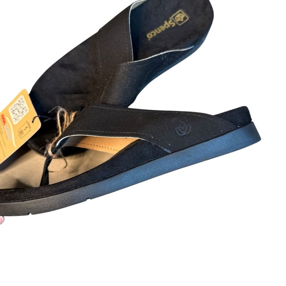NWT Spenco Hampton Suede Womens Black Comfort Flip-Flops Sandals Shoes 8 S3 - Picture 5 of 7